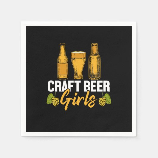 Bier Drinker Craft Biermädchen Geburtstag Serviette (Vorderseite)