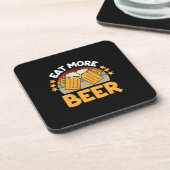 Bier Drinker essen Mehr Bier Funny trinken Geburts Getränkeuntersetzer (Linke Seite)