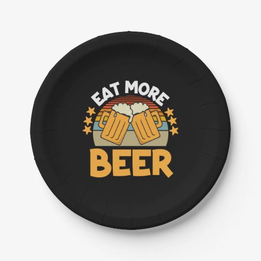 Bier Drinker essen Mehr Bier Funny trinken Geburts Pappteller (Vorderseite)