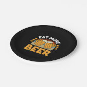 Bier Drinker essen Mehr Bier Funny trinken Geburts Pappteller (Schrägansicht)