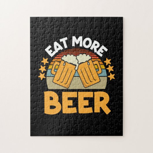 Bier Drinker essen Mehr Bier Funny trinken Geburts Puzzle (Vertikal)