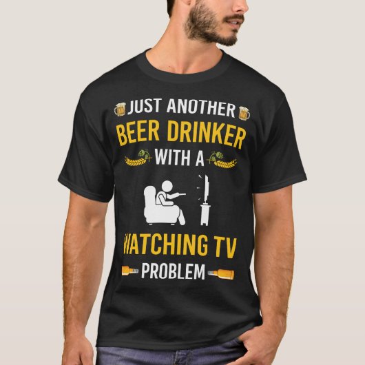 Bier Drinker Fernsehen T-Shirt (Vorderseite)
