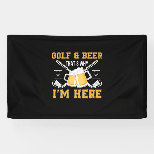 Bier Drinker Golf und Bier Geburtstag Banner (Horizontal)