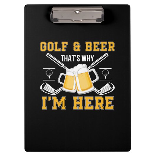 Bier Drinker Golf und Bier Geburtstag Klemmbrett (Vorderseite)