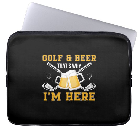 Bier Drinker Golf und Bier Geburtstag Laptopschutzhülle (Vorderseite)