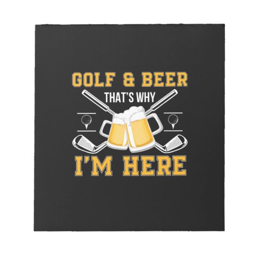 Bier Drinker Golf und Bier Geburtstag Notizblock (Vorderseite)