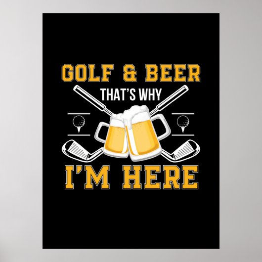 Bier Drinker Golf und Bier Geburtstag Poster (Vorne)