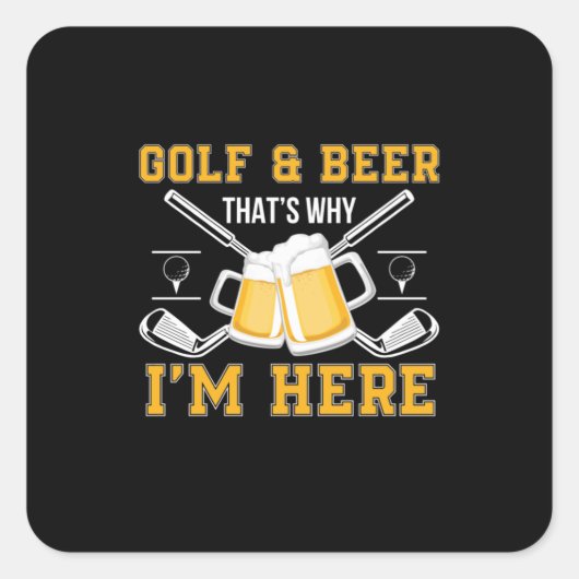 Bier Drinker Golf und Bier Geburtstag Quadratischer Aufkleber (Vorderseite)