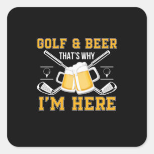 Bier Drinker Golf und Bier Geburtstag Quadratischer Aufkleber