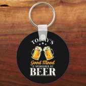 Bier Drinker Gute Laune wird von Bier gesponsert Schlüsselanhänger (Vorderseite)