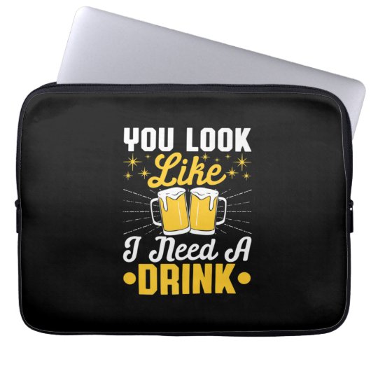 Bier Drinker Ich brauche ein Getränk Bier Geburtst Laptopschutzhülle (Vorderseite)