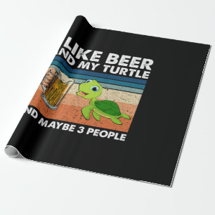 Bier Drinker Ich mag Bier und meine Schildkröte Ge Geschenkpapier