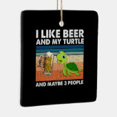 Bier Drinker Ich mag Bier und meine Schildkröte Ge Keramikornament (Rechts)
