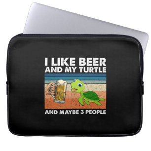 Bier Drinker Ich mag Bier und meine Schildkröte Ge Laptopschutzhülle