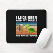 Bier Drinker Ich mag Bier und meine Schildkröte Ge Mousepad (Mit Mouse)