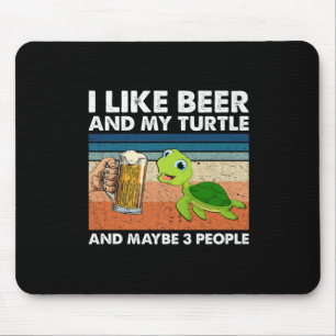 Bier Drinker Ich mag Bier und meine Schildkröte Ge Mousepad