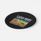 Bier Drinker Ich mag Bier und meine Schildkröte Ge Pappteller (Schrägansicht)