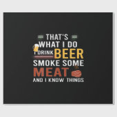 Bier Drinker Ich trinke Bier rauchen etwas Fleisch Geschenkpapier (Flach)