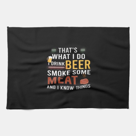 Bier Drinker Ich trinke Bier rauchen etwas Fleisch Geschirrtuch (Horizontal)