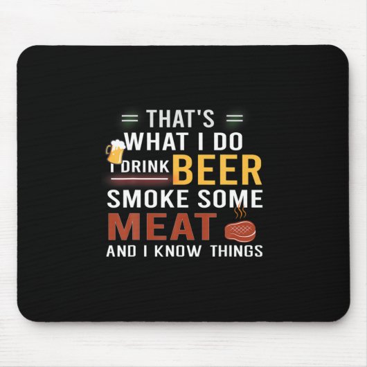 Bier Drinker Ich trinke Bier rauchen etwas Fleisch Mousepad (Vorne)
