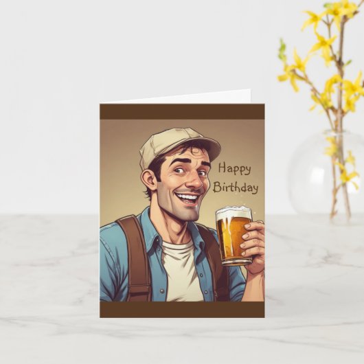 Bier Drinker Karte (Gelbe Blume)