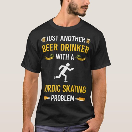 Bier Drinker Nordic Skaten Skate Skater T-Shirt (Vorderseite)