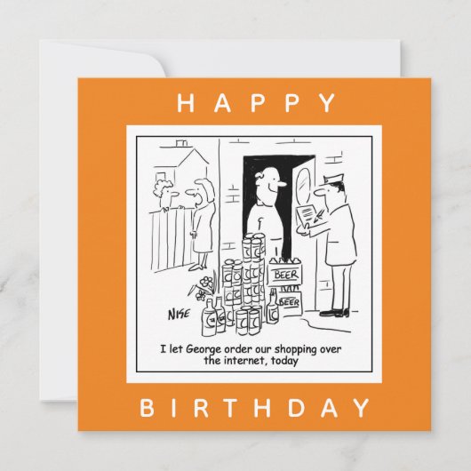 Bier Drinker Online Shopping für Bier Cartoon Karte (Vorderseite)
