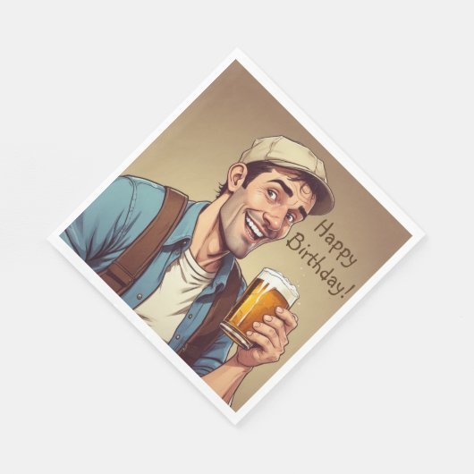 Bier Drinker Serviette (Ecke)