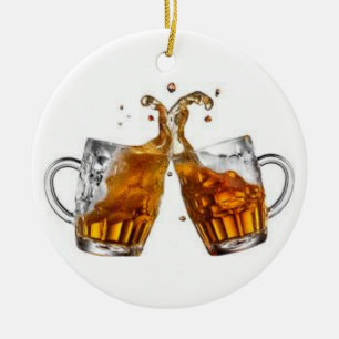 "BIER DRINKING BUDDY" CHRISTMAS ORNATION KERAMIK ORNAMENT