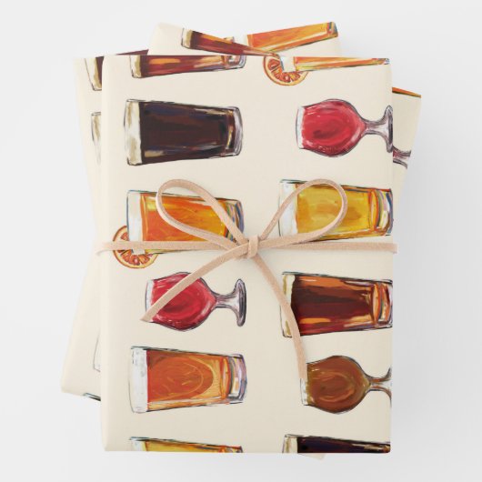 Bier Drinking Muster Herren Beer Lover Geschenkwra Geschenkpapier Set (Beispiel)