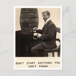 Bier Drinking Vintag 1909 Postkarte