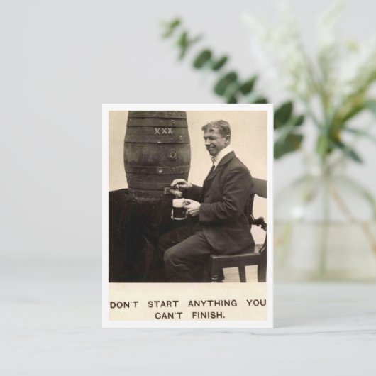 Bier Drinking Vintag 1909 Postkarte (Stehend Vorderseite)