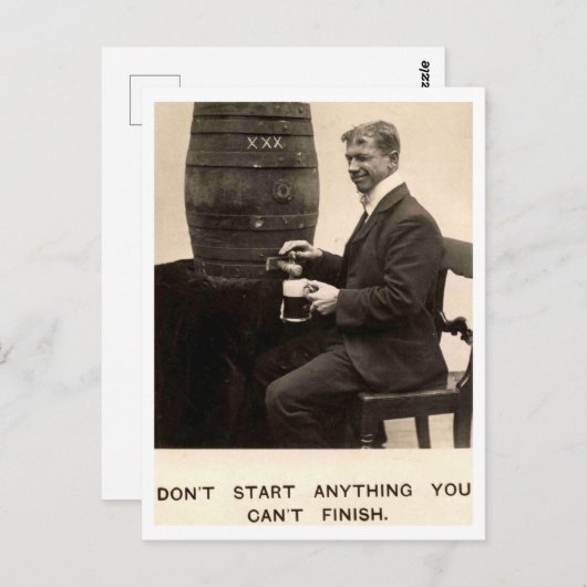 Bier Drinking Vintag 1909 Postkarte (Vorne/Hinten)