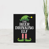Bier Drinks Elf Matching Familiengruppe Weihnachte Karte (Vorderseite)