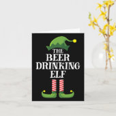 Bier Drinks Elf Matching Familiengruppe Weihnachte Karte (Gelbe Blume)