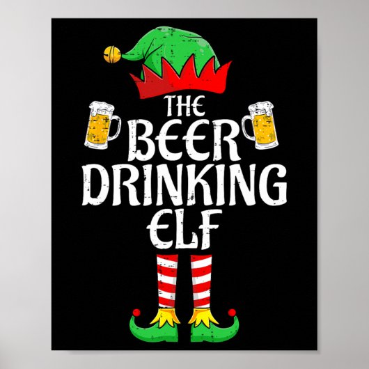 Bier Drinks Elf Matching Familiengruppe Weihnachte Poster (Vorne)