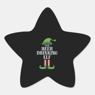 Bier Drinks Elf Matching Familiengruppe Weihnachte Stern-Aufkleber