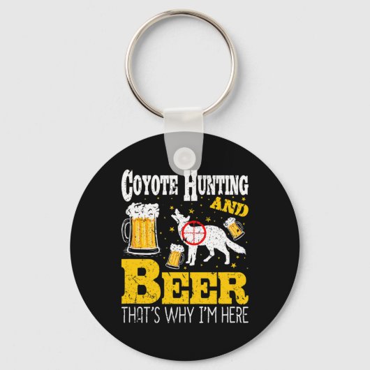 Bier Drinks Funny Coyote Jagd Schlüsselanhänger (Vorderseite)