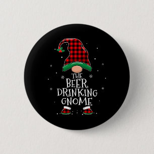 Bier Drinks Gnome Xmas Familie Matching Weihnachte Button