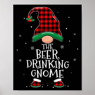 Bier Drinks Gnome Xmas Familie Matching Weihnachte Poster