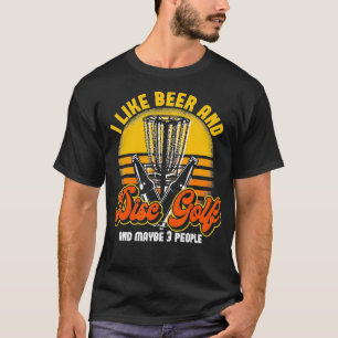 Bier Drinks Party Hochgebirge Bäume Frisbee Golfer T-Shirt
