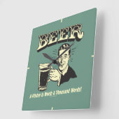 Bier: Ein Pitcher hat 1000 Worte wert Quadratische Wanduhr (Winkel)