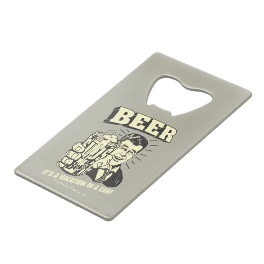 Bier: Es ist ein Urlaub in Can Geldkarten Flaschenöffner (Vorderseite Schrägansicht)