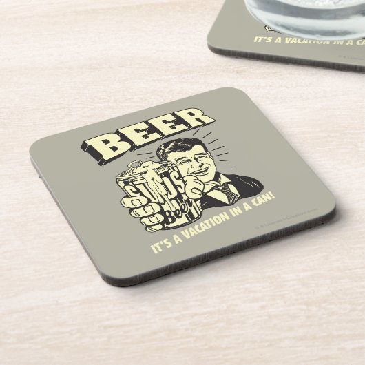 Bier: Es ist ein Urlaub in Can Getränkeuntersetzer (Linke Seite)