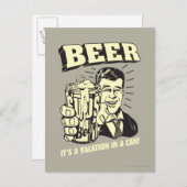 Bier: Es ist ein Urlaub in Can Postkarte (Vorne/Hinten)