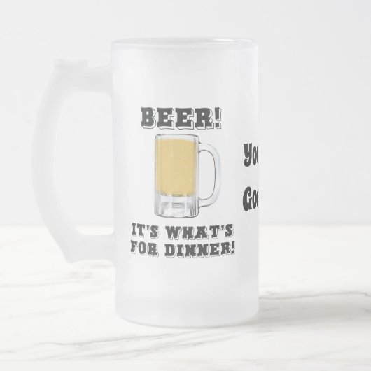 Bier! Es ist, was zum Abendessen mit Ihrem Text is Mattglas Bierglas (Links)