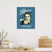 Bier: Es macht Sie doppelt sehen Poster (Küche)