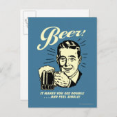 Bier: Es macht Sie doppelt sehen Postkarte (Vorne/Hinten)