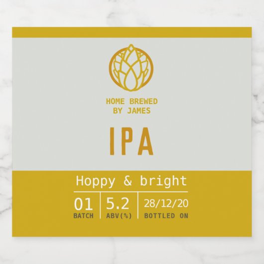 Bier-Etikett für IPA-Boxen oder Zuhause-Bierflasch Bierflaschenetikett (Einzelnes Label)