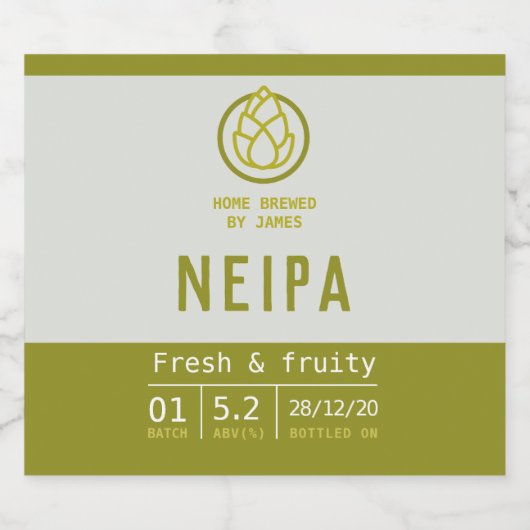 Bier-Etikett für NEIPA-Boote oder Zuhause-Brauflas Bierflaschenetikett (Einzelnes Label)